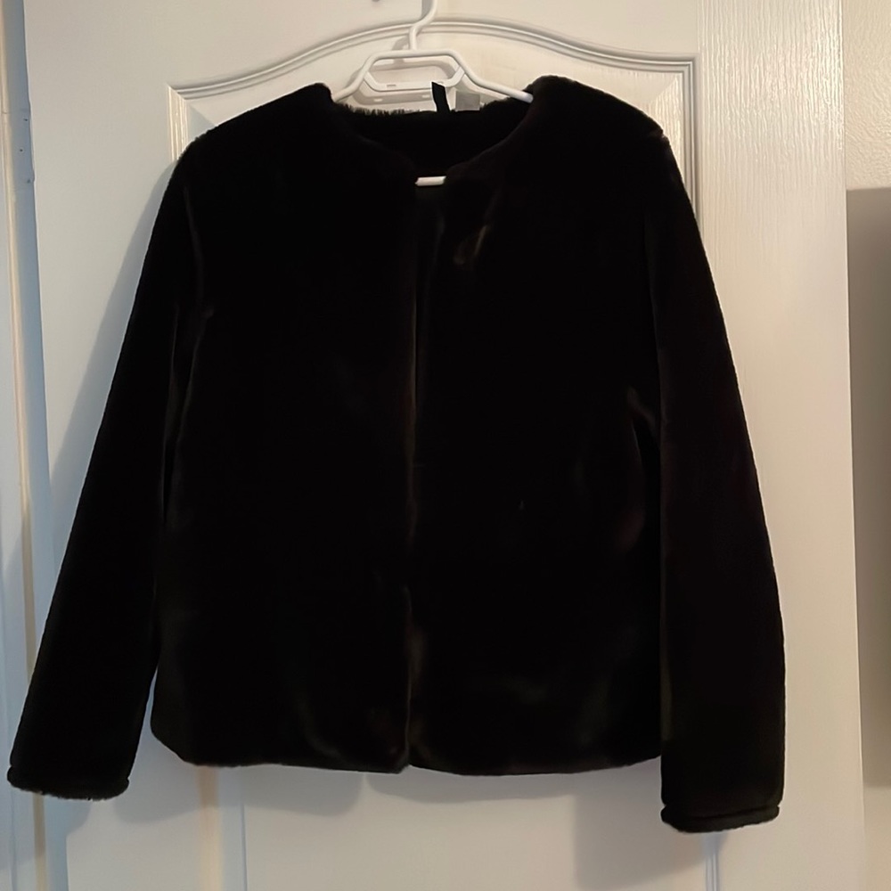 Faux far black jacket
